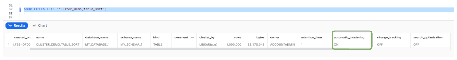 Checking if Automatic Clustering is enabled - snowflake clustering