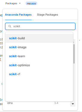 Selecting a package - snowflake python