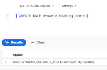 Creating Snowflake role for managing Snowflake dynamic data masking