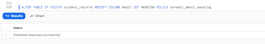 Applying partial masking policy to email column in Snowflake - Snowflake dynamic data masking