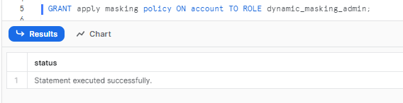 Granting masking policy privileges to role - Snowflake dynamic data masking