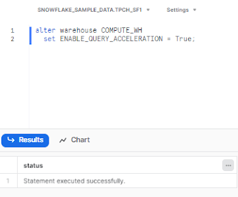 Enabling Query Acceleration Service on an existing Snowflake warehouse - snowflake query acceleration service