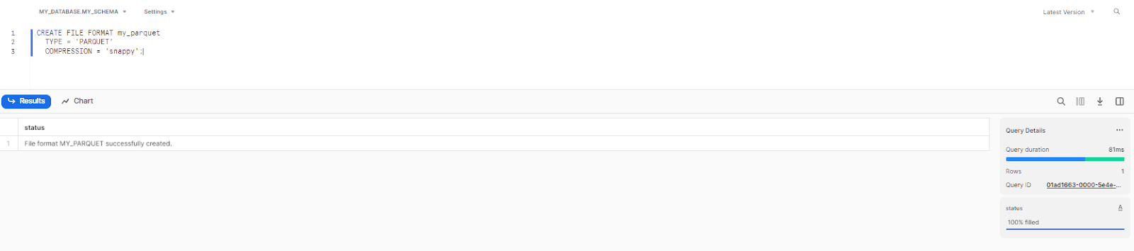 Creating Parquet file format in Snowflake - snowflake file formats