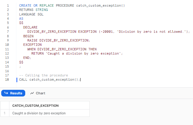 How to handle errors in a python stored procedure in Snowflake