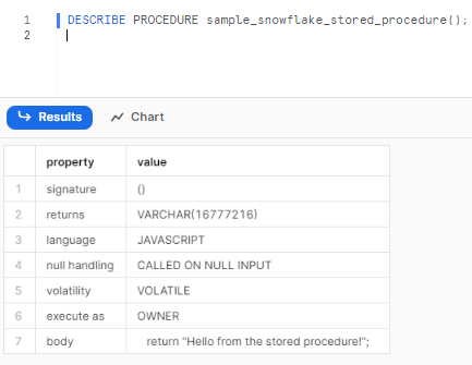 Describing details of Snowflake stored procedure - snowflake scripting - snowflake variables - stored procedures in Snowflake - snowflake stored procedure examples - snowflake javascript