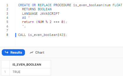 Creating and executing Snowflake stored procedure to check even number - snowflake scripting - snowflake variables - stored procedures in snowflake - snowflake stored procedure examples - snowflake javascript