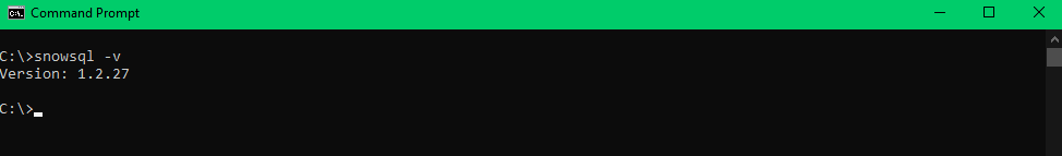 Executing 'snowsql -v' command - SnowSQL