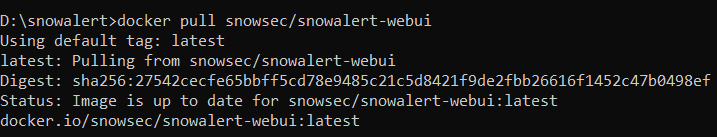 Pulling snowsec/snowalert-webui Docker image - Snowalert