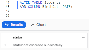 Adding Birth Date Column - Snowflake ADD COLUMN