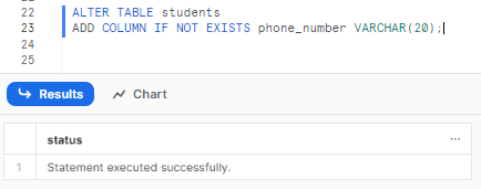 Using IF NOT EXISTS in Snowflake ADD COLUMN