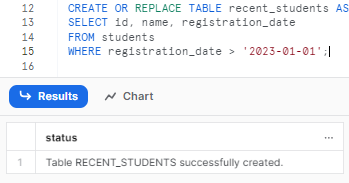 Creating table as SELECT - Snowflake CREATE TABLE