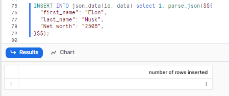 Inserting json data into the json_data table - Snowflake INSERT INTO