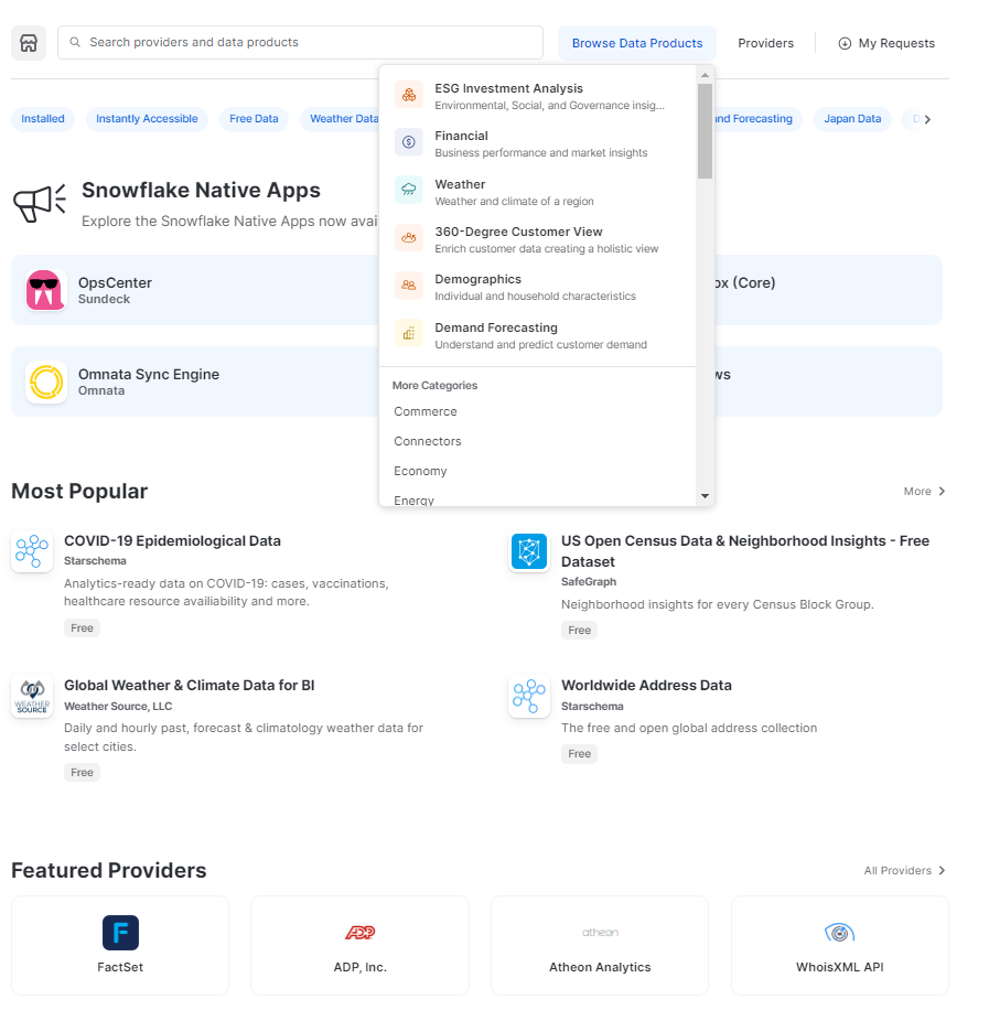 Getting Started With Marketplace in Snowflake Snowsight