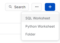 Creating SQL worksheet in Snowflake Snowsight