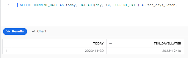 Finding the Date or Time After or Before a Given period of time - Snowflake DATEADD()