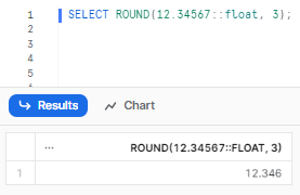 Using input expression as FLOAT - Snowflake ROUND