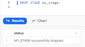 Dropping Snowflake stage named “my_stage” - Snowflake stages