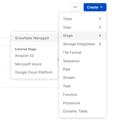 Creating Snowflake manage snowflake stage - Snowflake stage