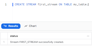 Creating Snowflake stream on a table