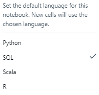 Creating new SQL notebook - Databricks Delta Lake