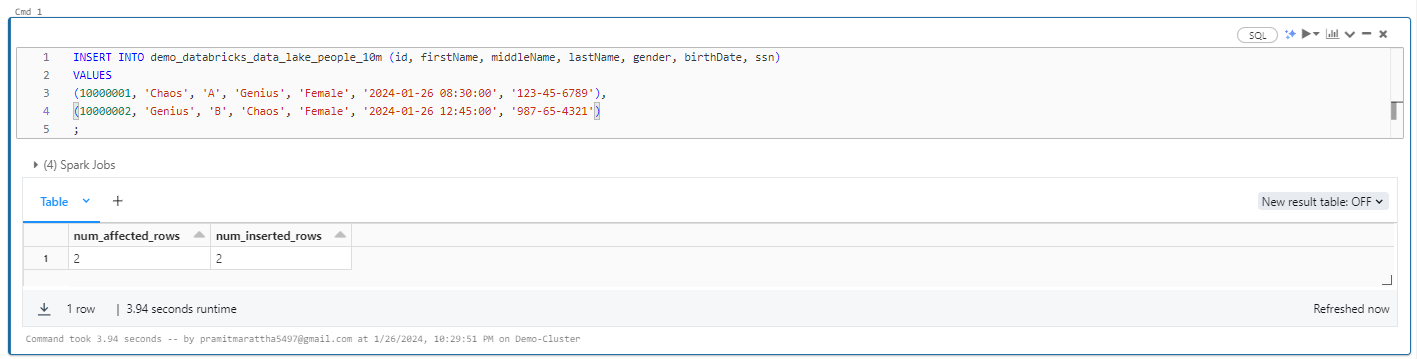 Inserting Data Into Databricks Delta Table - Databricks Delta Lake - Databricks Delta Table