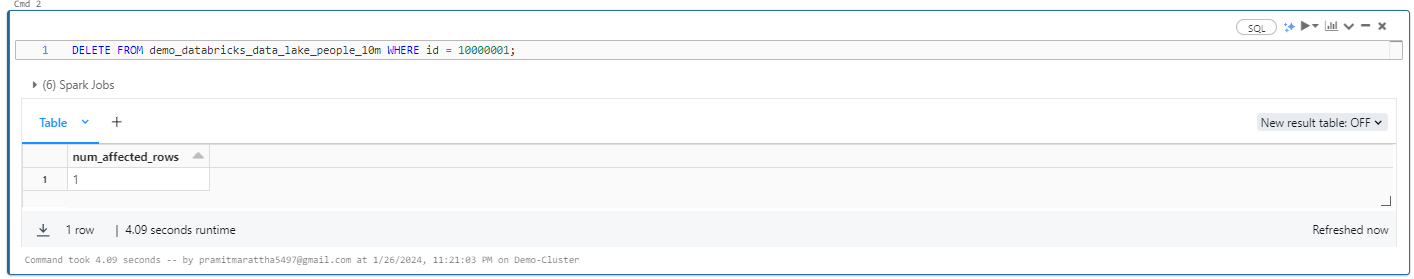 Deleting Data Into Databricks Delta Table - Databricks Delta Lake - Databricks Delta Table