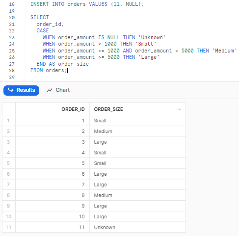 Checking null values in Snowflake CASE statements