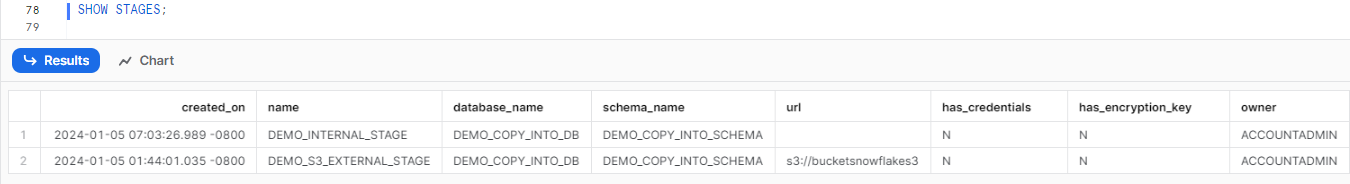 Listing All the Stages in Your Database and Schema - Snowflake COPY INTO