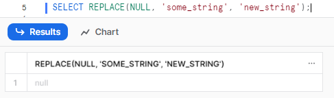 Handling NULL values with Snowflake REPLACE