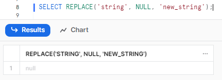 Handling NULL values with Snowflake REPLACE