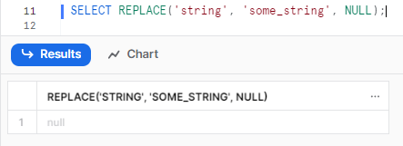 Handling NULL values with Snowflake REPLACE