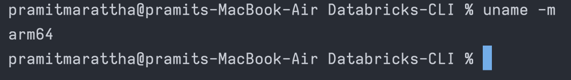 Checking macOS architecture name - Databricks CLI