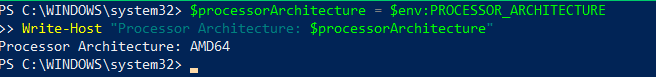 Checking Windows architecture version using Powershell - Databricks CLI