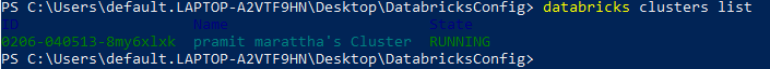Listing Databricks Clusters - Databricks CLI