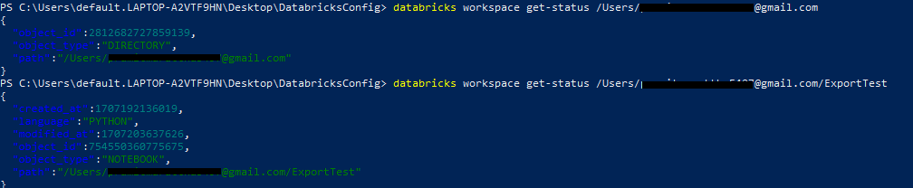 Getting Status of Databricks Workspace - Databricks CLI