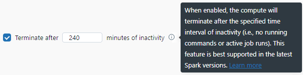 Setting Automatic Termination of Databricks Clusters