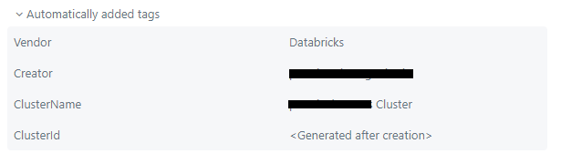 Setting up Databricks Tags - Databricks Clusters