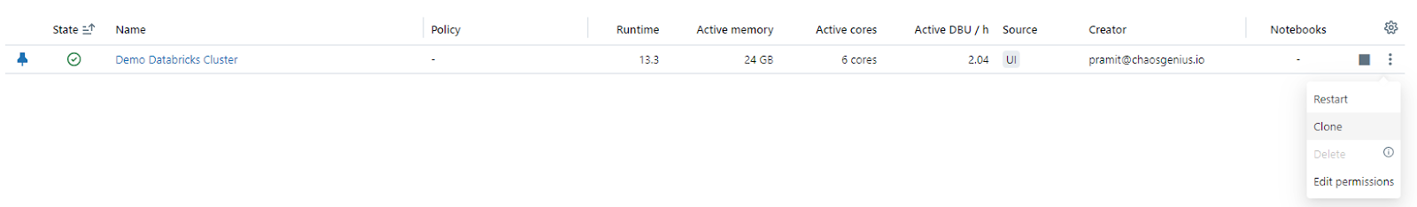 Cloning Databricks Cluster