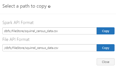 Selecting and copying the path of the uploaded file