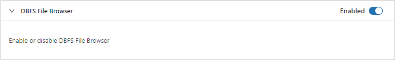 Enabling Databricks DBFS file browser option