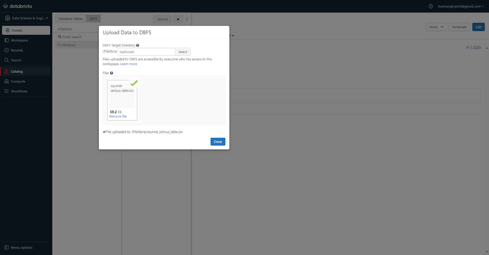 Uploading files to Databricks DBFS