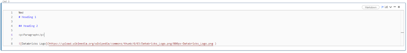 Databricks Notebook markdown cells