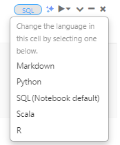 Selecting cell language - Databricks notebooks