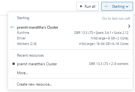 Attaching clusters to Databricks notebooks
