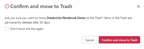 Deleting Databricks Notebook