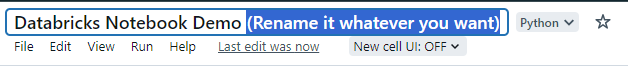 Renaming Databricks notebook name