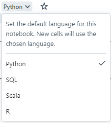 Setting default language for Databricks notebook