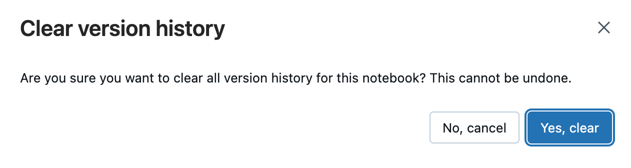 Clearing All Version History - Databricks notebook