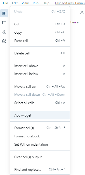 Adding widgets to the Databricks notebook