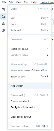 Adding Databricks widgets via UI